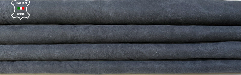 WASHED BLUE NUBUCK WRINKLED Soft Italian Lambskin Leather hide 6sqf 0.7mm #B9596
