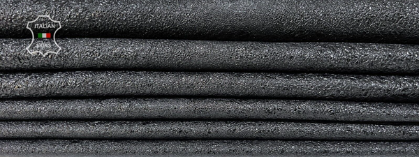 WASHED BLACK SHIMMER CRISPY Soft Lambskin leather 2 skins 10sqf 0.9mm #B7255