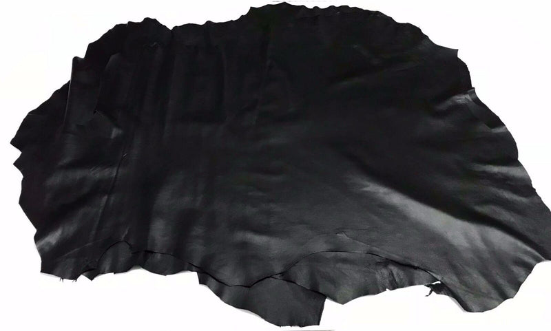 Italian hides Lambskin soft Leather hide skin skins JET BLACK 6sqf