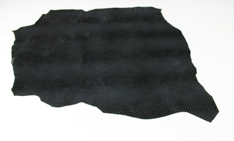 GREY BLACK shiny snake print Italian Lambskin leather skins 6sqf 0.7mm #A6159