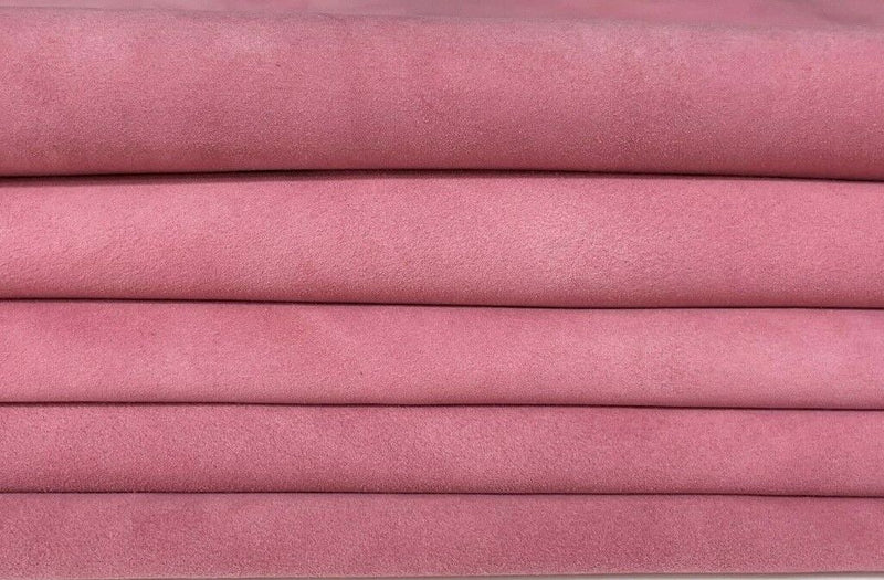 PINK SUEDE genuine Italian Goatskin Goat leather 4 skins hides total 8sqf #A7392