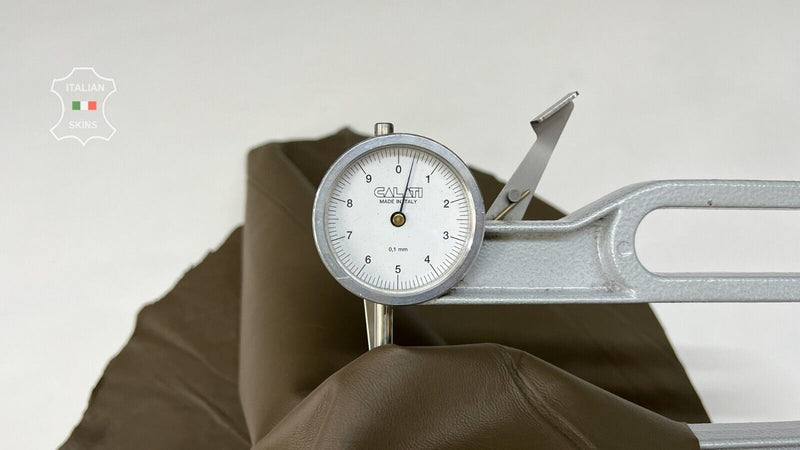 OLIVE GREEN Thin Soft Italian STRETCH Lambskin hides leather 4sqf 0.4mm #B7495