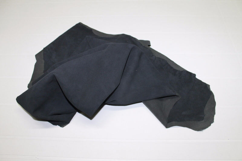 Italian Lambskin leather skin skins STRETCH DARK GREY SUEDE 5sqf #A957