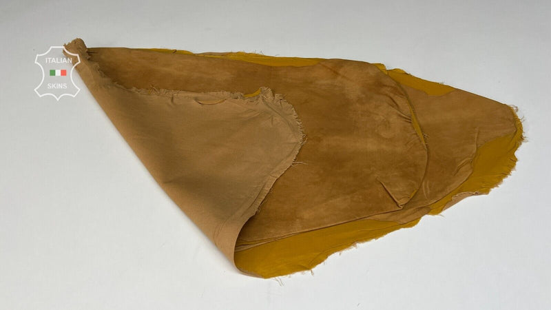 NUBUCK BROWN DISTRESSED Soft Stretch Lambskin leather 2 skins 7sqf 0.7mm #B7129