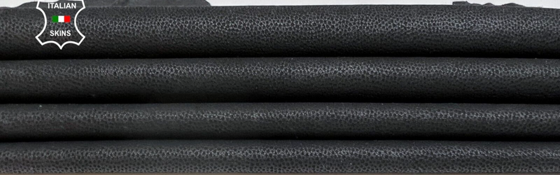 BLACK PRINTED TEXTURED Soft Italian Lambskin Leather hides 6sqf 0.7mm #B3149