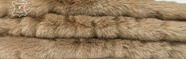 BEIGE DISTRESSED sheepskin shearling fur hairy sheep leather skin 16"X22" #B7239