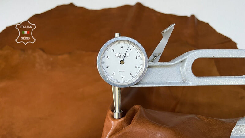 BROWN VEGETABLE TANNED RUSTIC LOOK Soft Lamb leather 2 skins 16sqf 0.7mm #B7840