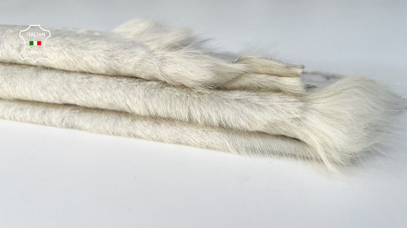OFF WHITE SHORT Soft Hair On sheepskin Lamb shearling fur leather 18"X22" #B8707