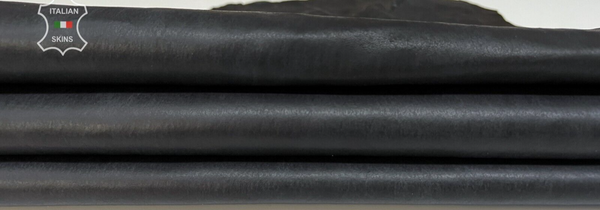 ANTHRACITE BLACK Thin Soft Italian Stretch Lambskin leather 5sqf 0.5mm #B7128