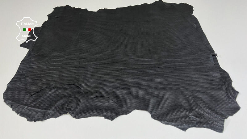 BLACK TEXTURED Thin Soft Italian Lambskin leather  2 skins 10+sqf 0.4mm #B4879