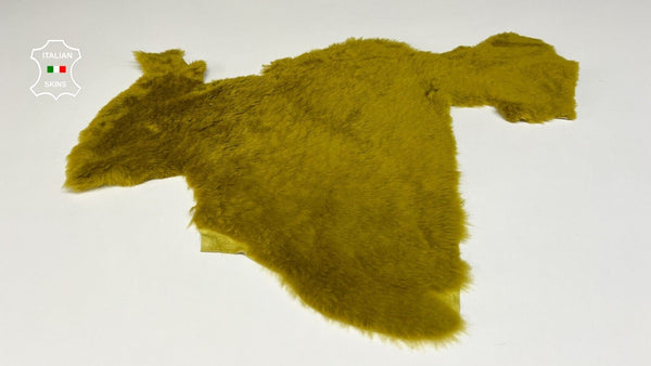 PISTACHIO Soft Hair On sheepskin Lamb shearling fur leather hides 19"X21" #B8695