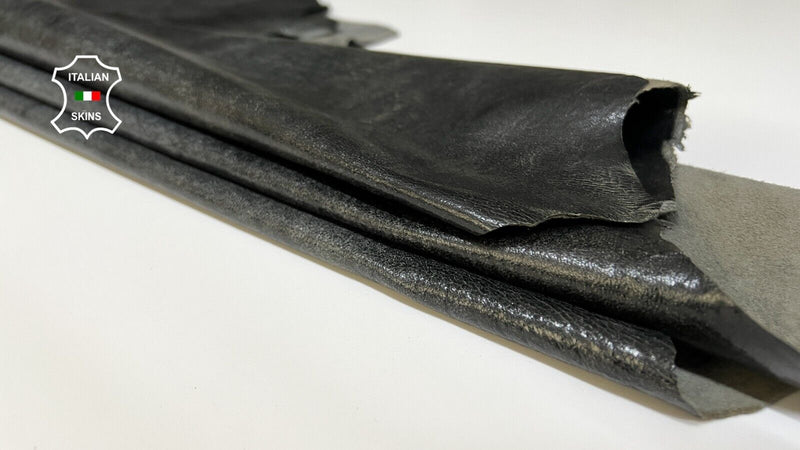 DARK GRAY ANTIQUED VEGETABLE TAN Soft Lambskin leather hides 8+sqf 0.9mm #B5281