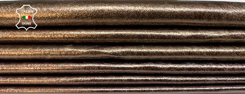 METALLIC OLD BRONZE CRINKLE Thin Soft Lambskin leather 2 skins 12sqf 0.4mm B5233