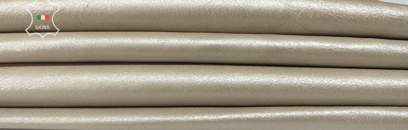 CHAMPAGNE LIGHT PLATINUM Soft Italian Lambskin leather 2 skins 10sqf 0.8mm B7532