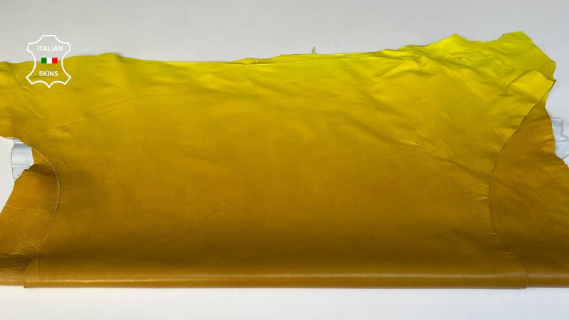 TAN & YELLOW DISTRESSED MANGO YELLOW Lambskin leather 2 skins 14sqf 0.7mm #B9632