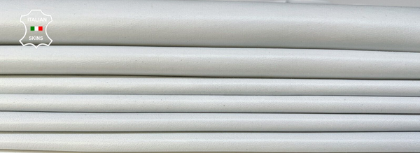 ICE WHITE Soft Italian Lambskin Sheep leather hides 7 skins 35sqf 0.7mm #B9126