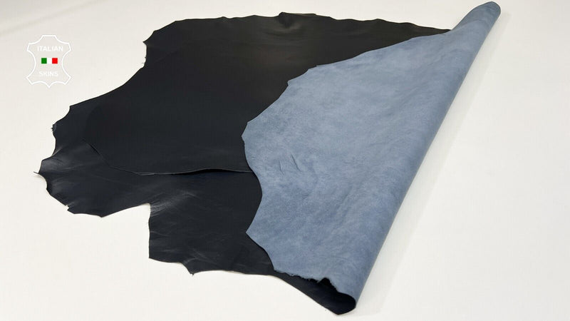 VERY DARK BLUE Soft Italian Lambskin Sheep leather 2 skins 10sqf 0.9mm #B8351