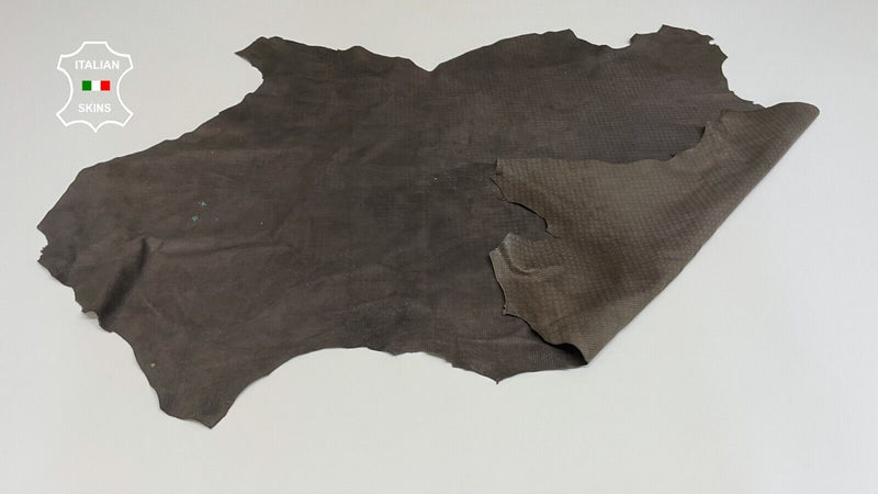 NATURAL TAUPE BROWN PRINTED Thin Soft Italian Lambskin leather 6sqf 0.6mm #B2755