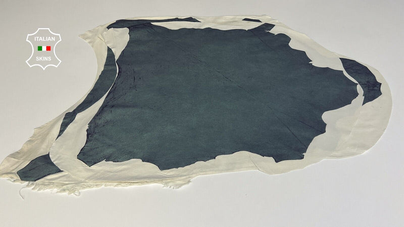 TEAL PEARLIZED Soft Italian Stretch Lambskin leather 2 skins 12sqf 0.7mm #B6526