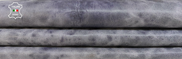 GREYISH PURPLE CRINKLED VINTAGE LOOK Italian Goatskin Leather 6sqf 1.0mm #B9423