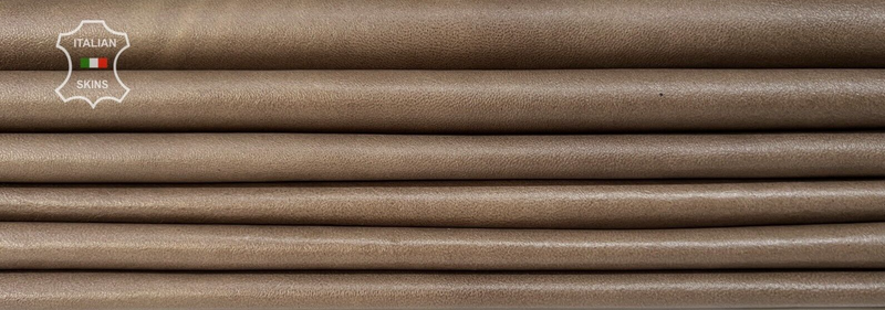 WALNUT BROWN DISTRESSED Thin Soft Lambskin leather 2 skins 10sqf 0.6mm #B7298