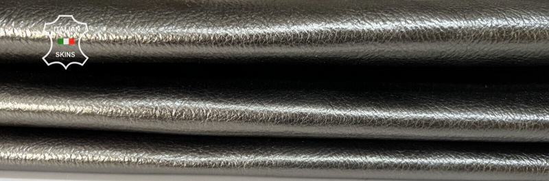 METALLIC SLATE CRINKLED COATED Thick Italian Goatskin leather 4+sqf 1.1mm #B6971