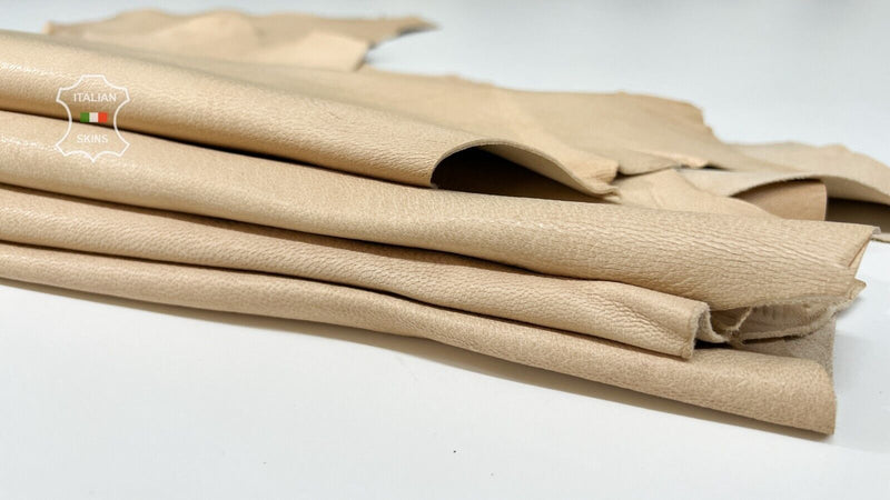 UNDYED NUDE ROUGH VEGETABLE TAN Italian Goat leather 2 skins 11sqf 1.0mm #B7231