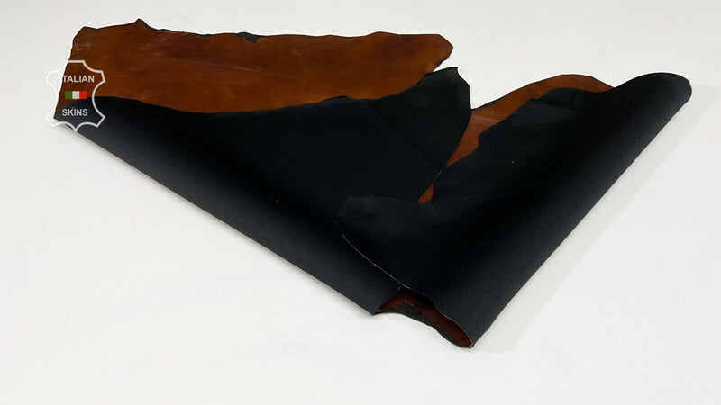 GRAINY COGNAC BACKED DISTRESSED STRETCH Lambskin leather hides 6sqf 1.2mm #B7438