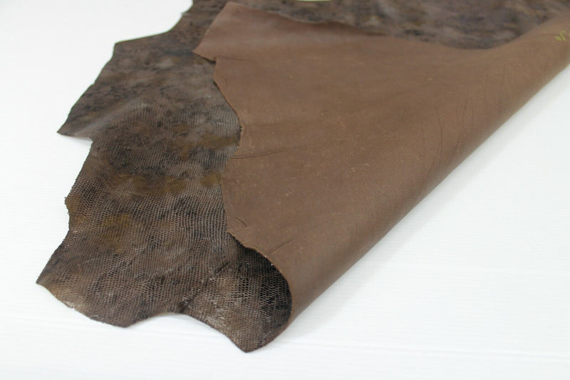 METALLIC GOLD SILVER BRONZE SNAKE textured Goatskin Leather skins 4sqf 0.8mm