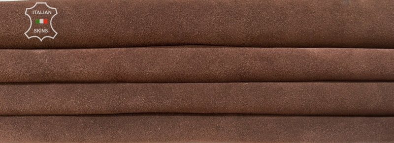 REDDISH BROWN SUEDE Italian Thick Calfskin Cow leather 4 skins 40sqf 1.2mm B7501