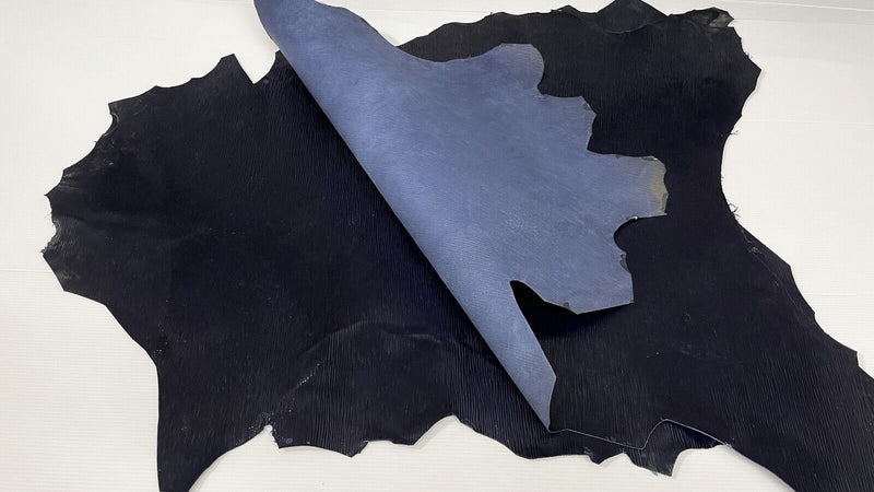 VERY DARK BLUE EPI LV shiny strong Goatskin leather 2 skins 8sqf 0.9mm #A7427