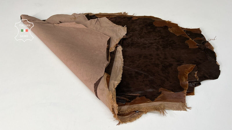 CHESTNUT BROWN ANTIQUED VINTAGE STRETCH Lamb leather 8 skins 35sqf 0.8mm #B7470