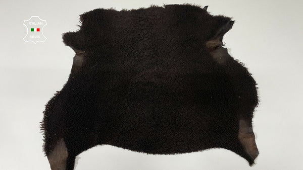 BROWN sheepskin shearling fur hairy sheep Italian leather skin 21"X23" #A9238