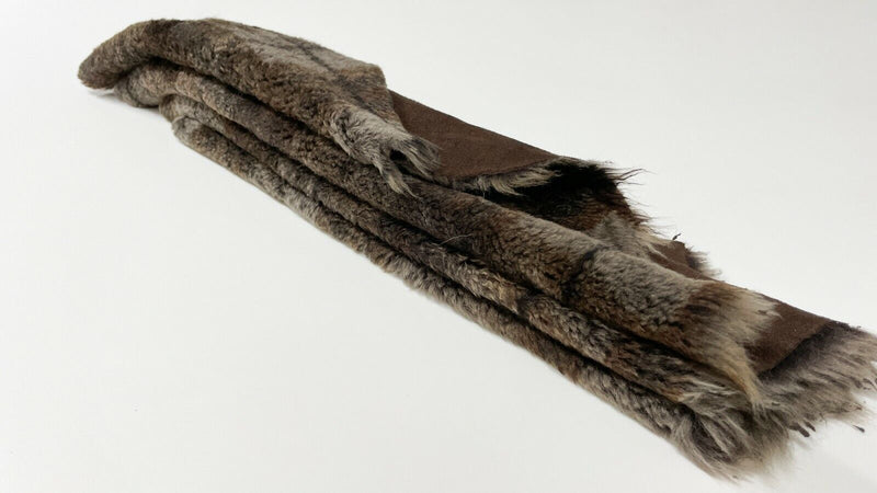 BROWN sheepskin shearling fur hairy sheep Italian leather skin 16"X24" #A9251