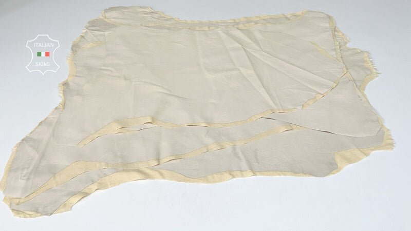 IVORY Thin Soft Stretch Italian Lambskin leather hide 4 skins 20sqf 0.6mm #B7648