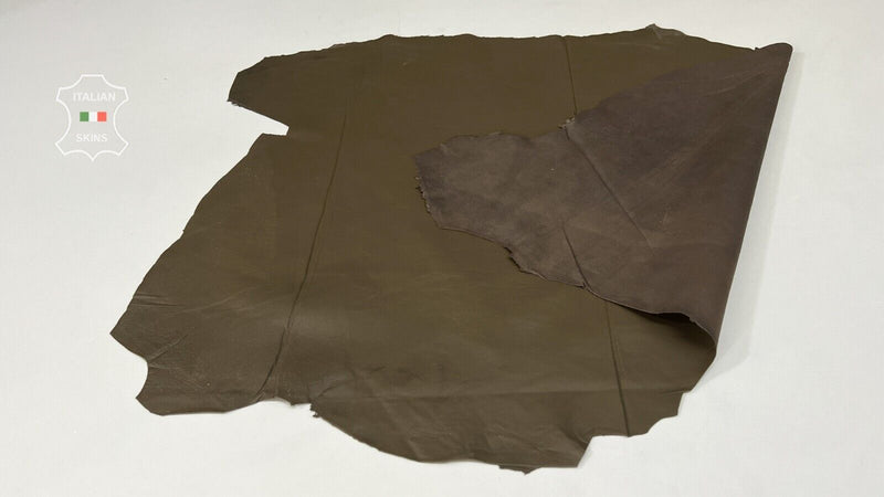 OLIVE GREEN Thin Soft Italian STRETCH Lambskin hides leather 4sqf 0.4mm #B7495