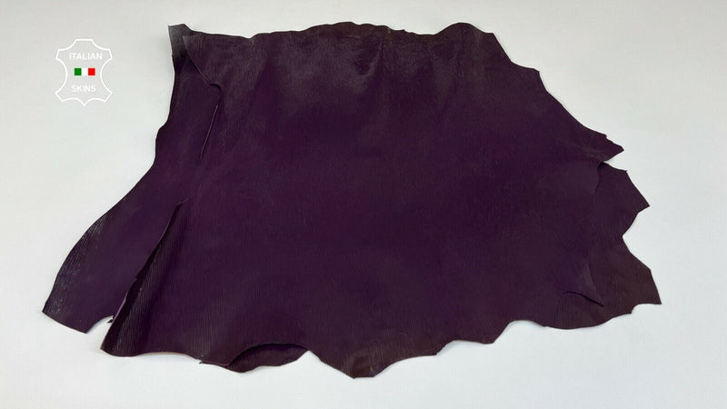 PURPLE EGGPLANT EPI PATENT TEXTURED EMBOSSED goatskin 2 skins 6sqf 0.7mm #A9165