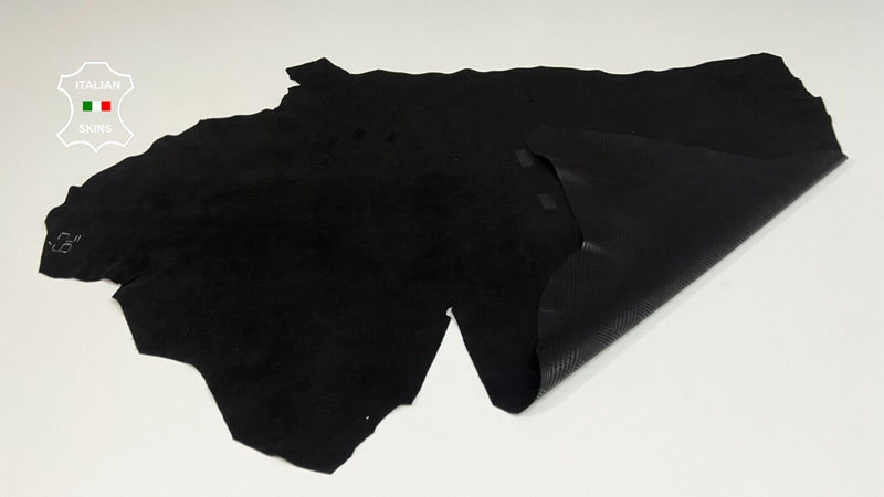 BLACK PLAID PRINT Soft Italian Lambskin Sheep leather hides 5sqf 0.7mm #B4878