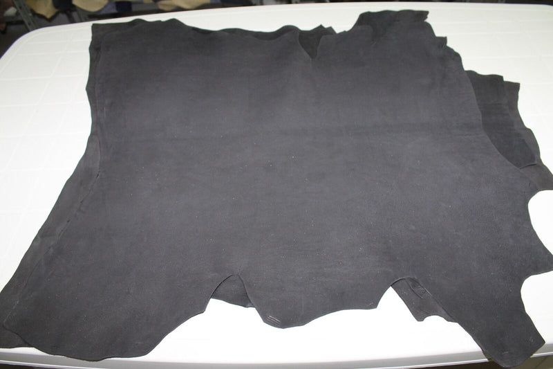 Italian thick strong Goatskin leather skin NABUCK ANTHRACITE  3+sqf