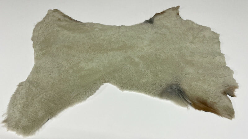 BONES OFF WHITE sheepskin shearling fur hairy sheep leather skin 11"X23" A9261