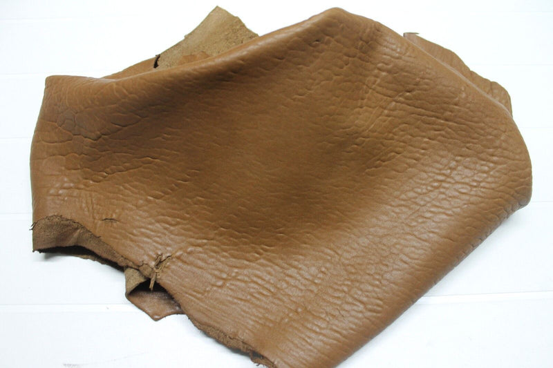 Italian thick Lambskin leather hides skin skins WASHED BUBBLE GRAINY CAMEL 5sqf