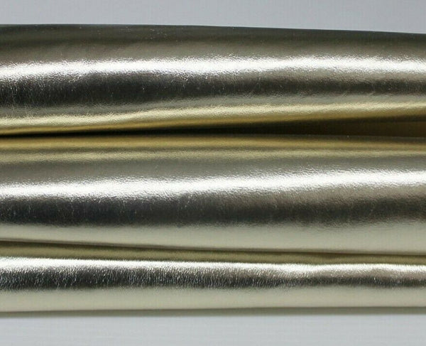 METALLIC WHITE GOLD platinum thick Lambskin leather skin skins 7sqf 1.2mm #A6805