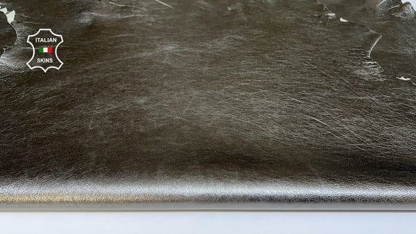 METALLIC PEWTER ROUGH Soft Italian Lambskin leather 2 skins 14sqf 0.7mm B6139
