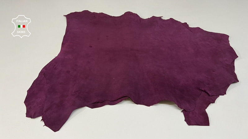 WINE PLUM SUEDE Soft Italian Goatskin Goat leather hide 2 skins 7sqf 0.9mm B9037