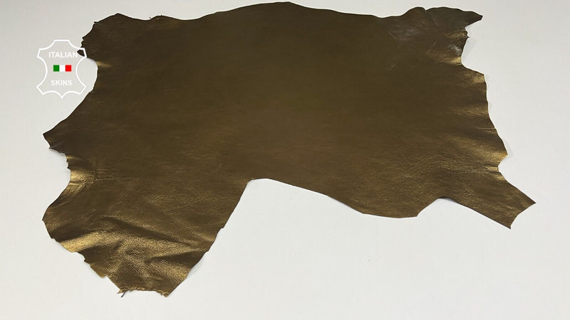 METALLIC BRONZE CRINKLED Soft Italian Lambskin leather hides 7sqf 1.0mm #B6124