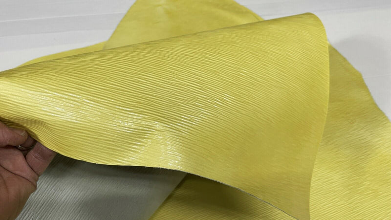EPI LV YELLOW PATENT calfskin calf cow leather 2 skins total 9sqf 1.0mm #A7395