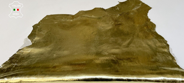 METALLIC GOLD Italian Goatskin Goat leather hide hides 2 skins 10sqf 0.9mm B9346
