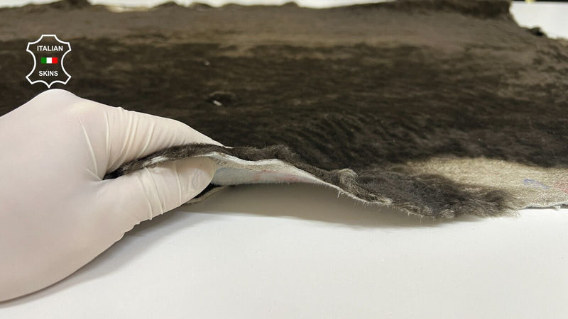 BROWN SHORT Hair On sheepskin shearling fur leather 2 skins 12sqf 32"X51" #B8654