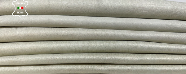 PEARLIZED PLATIN DISTRESSED ON GRAY Soft Lamb leather 5 skins 30sqf 0.9mm B6132