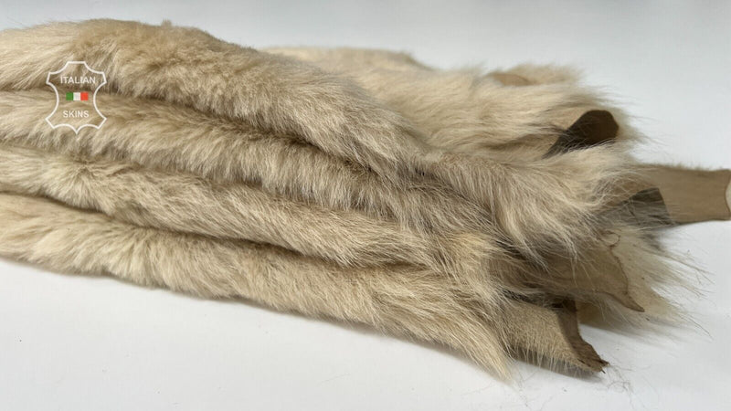 SANDY BEIGE HAIR On sheepskin shearling fur leather 2 skins total 14"X24" #B7245